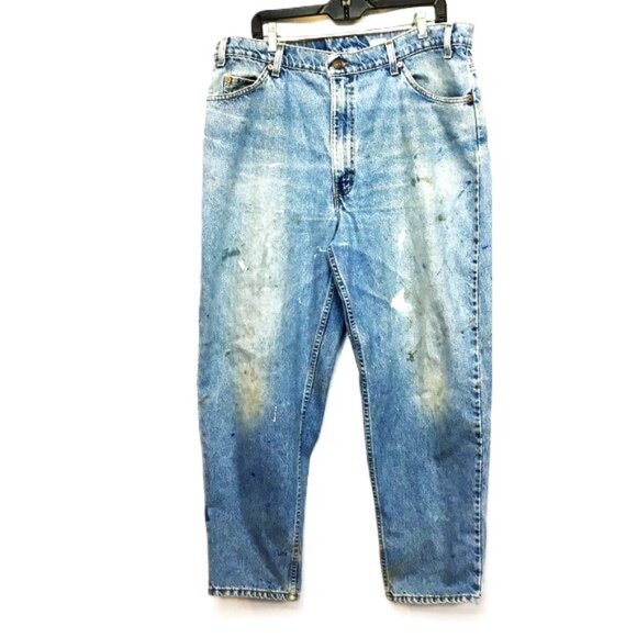 Levi's 560 Orange TabThrashed Distressed Work Jeans W40 VTG 90’s - Picture 1 of 15